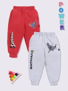 YK X Minute Mirth Boys Set of 2 Assorted Justice League Printed Pure Cotton Joggers