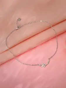 GIVA Set Of 2 925 Sterling Silver Rhodium-Plated Crystals Studded Anklet