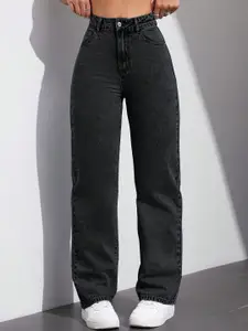 DressBerry Women Comfort Straight Fit High-Rise Light Fade Acid Wash Stretchable Jeans