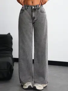 DressBerry Women Comfort Straight Fit High-Rise Light Fade Acid Wash Stretchable Jeans