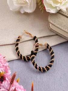 Sangria Artificial Beaded Circular Shaped Hoop Earrings