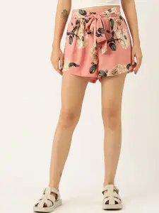 Berrylush Women Floral Printed High-Rise Shorts