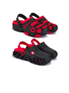 BERSACHE Boys Set Of 2 Textured Casual Ultra Soft Clogs