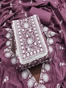 Panzora Embroidered Thread Work Unstitched Dress Material