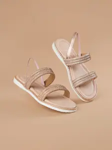 Fame Forever by Lifestyle Girls Embellished Party Open Toe Flats