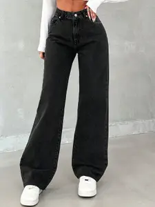 DressBerry Women Comfort Straight Fit High-Rise Light Fade Acid Wash Stretchable Jeans