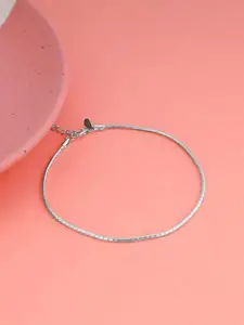 GIVA 925 Silver Rhodium-Plated Classy Anklet