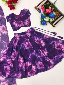 BAESD Girls Tie and Dye Printed Lehenga & Choli With Dupatta