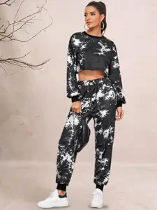 DTR FASHION Tie & Dye Round Neck T-shirt With Joggers Co-Ords