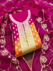 Panzora Ethnic Motifs Printed Woven Design Organza Unstitched Dress Material