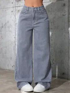 DressBerry Women Comfort Straight Fit High-Rise Light Fade Acid Wash Stretchable Jeans