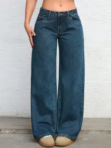 DressBerry Women Comfort Straight Fit High-Rise Light Fade Acid Wash Stretchable Jeans