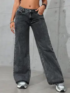 DressBerry Women Comfort Straight Fit High-Rise Light Fade Acid Wash Stretchable Jeans