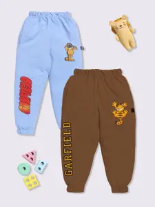 YK X Minute Mirth Boys Set of 2 Assorted Garfield Printed Pure Cotton Joggers