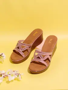 Inc 5 Striped Party Wedge Sandals