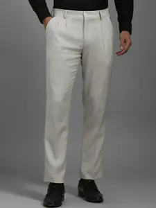 Louis Philippe Men Printed Pleated Trousers