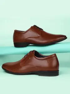 Bata Men Textured Lace-Up Formal Derby Shoes