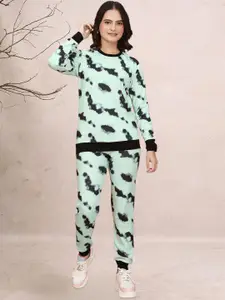 DTR FASHION Printed Round Neck T-Shirt & Joggers Co-Ords