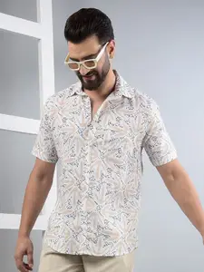 Crimsoune Club Men Classic Slim Fit Floral Opaque Printed Casual Shirt