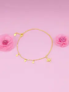 GIVA 925 Silver Gold-Plated Zircons Stone Studded North Star Anklets