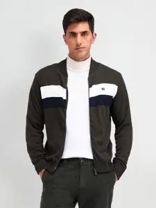 Arrow Sport Men Colourblocked Cardigan with Zip Detail Detail