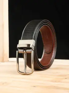 Teakwood Leathers Men Textured Leather Reversible Formal Belt