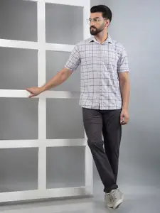 Crimsoune Club Men Classic Slim Fit Tartan Checks Opaque Checked Casual Shirt