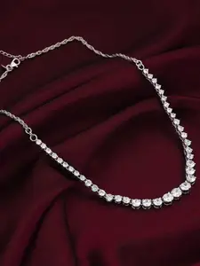 GIVA Silver Rhodium-Plated Handcrafted Necklace