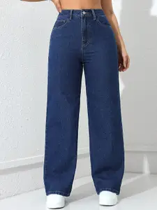 DressBerry Women Comfort Straight Fit High-Rise Light Fade Acid Wash Stretchable Jeans