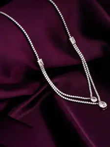 GIVA Sterling Silver Rhodium-Plated Handcrafted Necklace