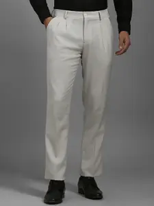 Louis Philippe Men Printed Pleated Trousers