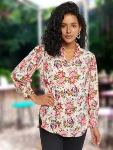 DressBerry Women Classic Floral Opaque Printed Casual Shirt