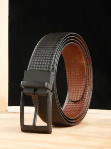 Teakwood Leathers Men Textured Leather Reversible Formal Belt