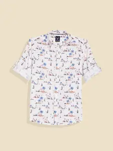 Allen Solly Junior Boys Slim Fit Opaque Printed Casual Shirt
