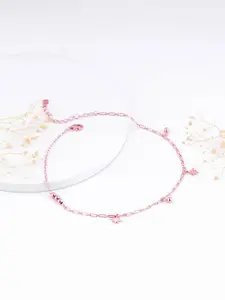 GIVA 925 Silver Rose Gold-Plated Star Anklets