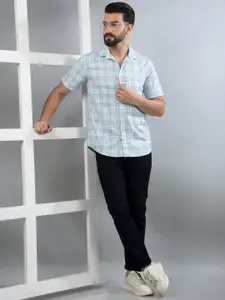 Crimsoune Club Men Classic Slim Fit Tartan Checks Opaque Checked Casual Shirt