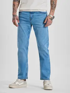 Snitch Men Light Fade Stretchable Snitch Light Blue Mid-Rise Slim Fit Jeans
