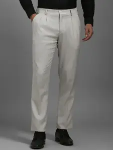 Louis Philippe Men Printed Pleated Trousers