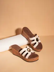 Inc 5 Striped Party Wedge Sandals