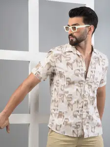 Crimsoune Club Men Classic Slim Fit Floral Opaque Printed Casual Shirt