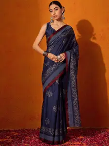 Mitera Batik Pure Cotton Bagru Saree