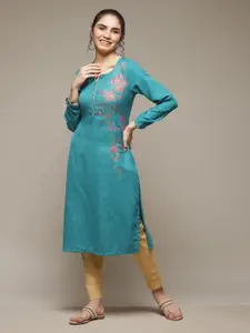 Rangriti Floral Woven Design Straight Kurta