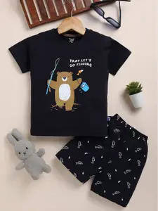 Toonyport Boys Printed Pure Cotton T-shirt With Shorts