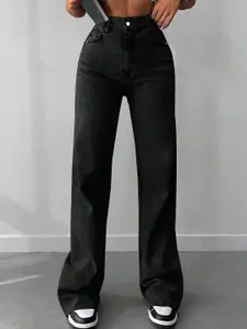 DressBerry Women Comfort Straight Fit High-Rise Light Fade Acid Wash Stretchable Jeans