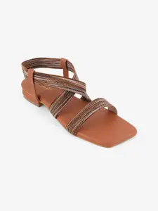 KISTEPS Women Textured Open Toe Flats