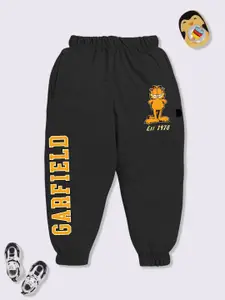 YK X Minute Mirth Boys Pure Cotton Garfield Printed Relaxed Fit Joggers