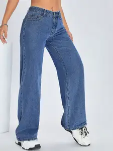 DressBerry Women Comfort Straight Fit High-Rise Light Fade Acid Wash Stretchable Jeans