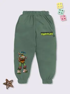 YK X Minute Mirth Boys Ninja Turtles Printed Cotton Joggers