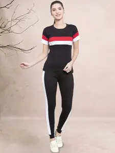 DTR FASHION Colourblocked T-shirt With Joggers Co-Ords