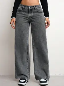 DressBerry Women Comfort Straight Fit High-Rise Light Fade Acid Wash Stretchable Jeans